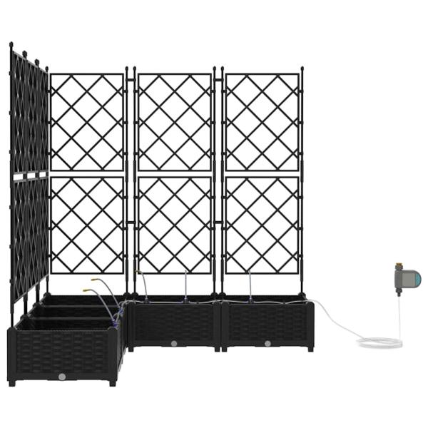 Gartenpflanzer mit Bewässerungssystem 5 Stück Schwarz