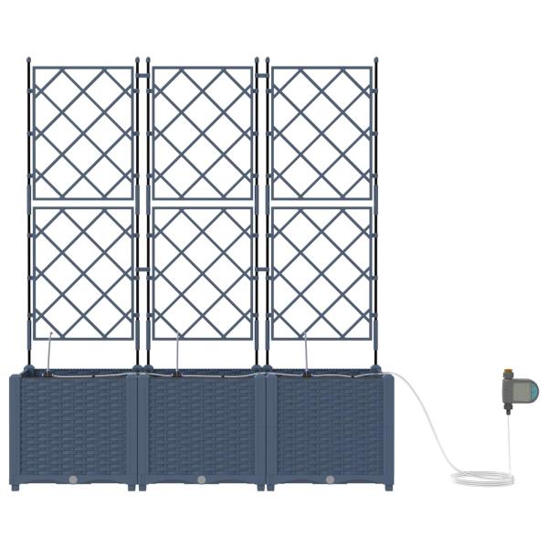 Pflanzkübel mit Gitter 2 Stck Grau 80x40x143 cm