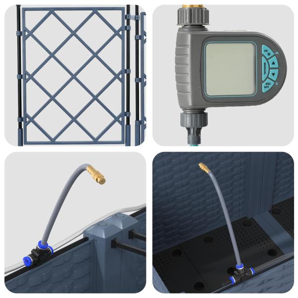 Pflanzkübel mit Gitter 2 Stck Grau 80x40x143 cm