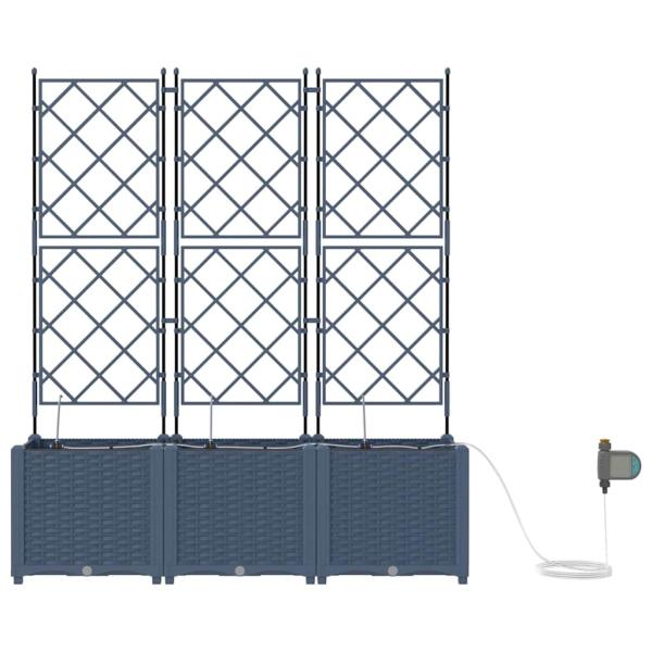 Gartenkübel mit Gitter 3 Stück Grau 80x80x143 cm