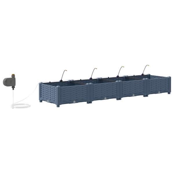 Gartenpflanzer mit Bewässerungssystem 4 Stk Grau