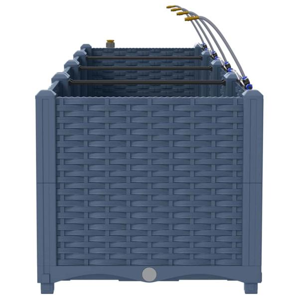 Gartenpflanzgefäße mit Bewässerungssystem 3 Stück Grau