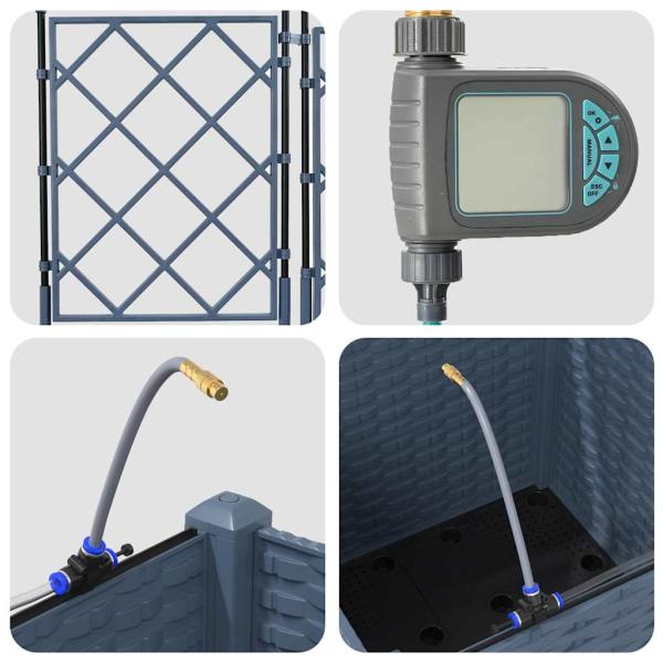 Gartenpflanzen mit Bewässerungssystem Grau