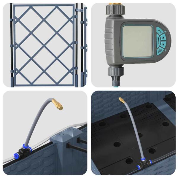 Gartenpflanzer mit Wassersystem 2 Stück Grau