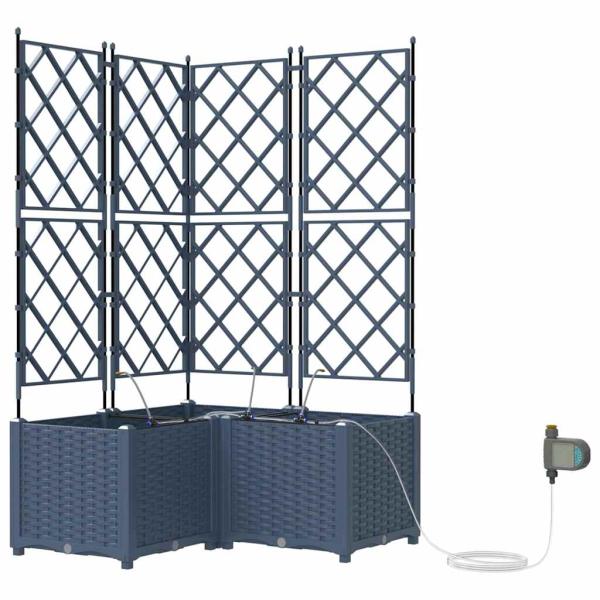 Gartenpflanzer mit Bewässerungssystem 3 Stück Grau