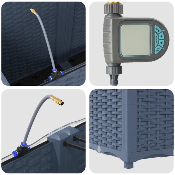 Gartenpflanzen mit Bewässerungssystem 4 Stück Grau