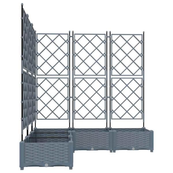 Gartenpflanzer mit Rankgitter 5 Stk Hellgrau 120x120x125.5 cm