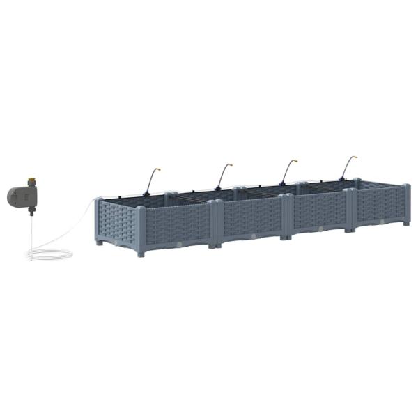 Gartenpflanzen mit Bewässerungssystem 4 Stück Hellgrau