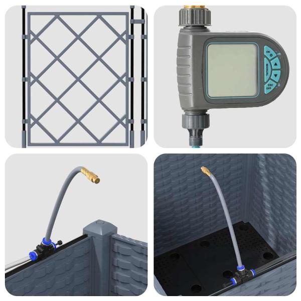 Gartenpflanzen mit Bewässerungssystem Hellgrau