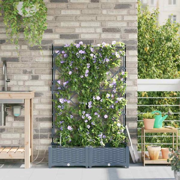 Gartenpflanzen mit Wassersystem 2 Stück Hellgrau