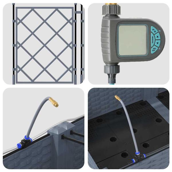 Gartenpflanzen mit Wassersystem 2 Stück Hellgrau