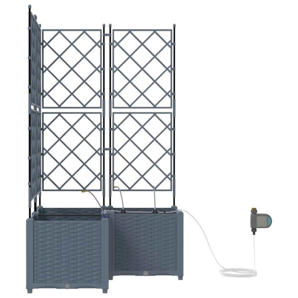 Gartenpflanzer mit Bewässerungssystem 3 Stück Hellgrau