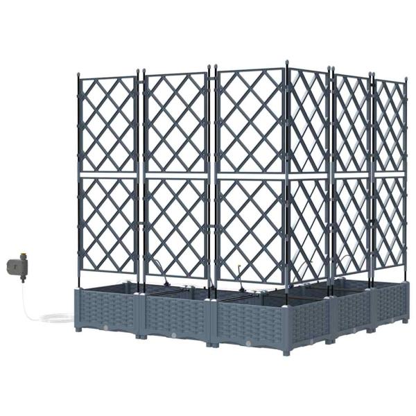 Gartenpflanzen mit Bewässerungssystem 5 Stück Hellgrau