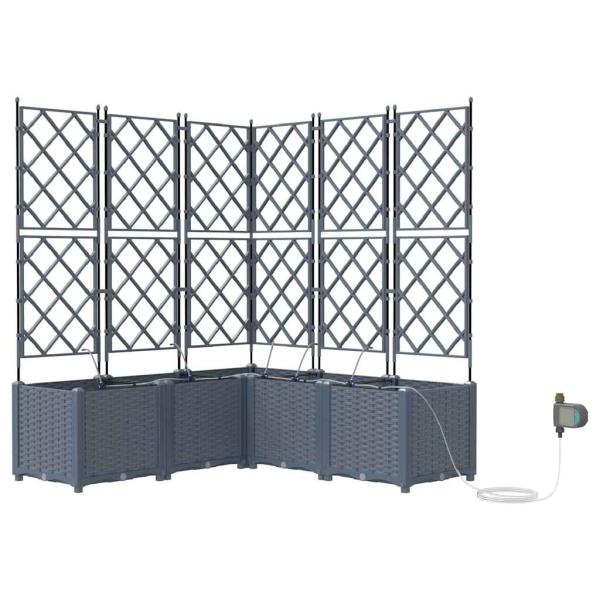 Gartenpflanzgefäße mit Bewässerungssystem 5 Stück Hellgrau