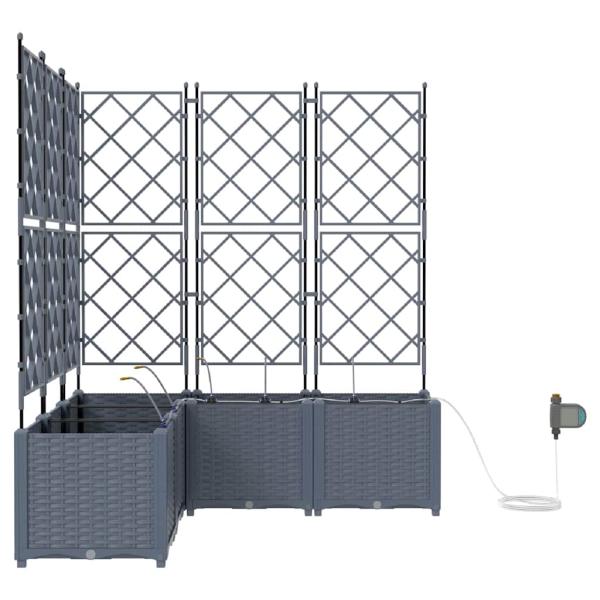 Gartenpflanzgefäße mit Bewässerungssystem 5 Stück Hellgrau