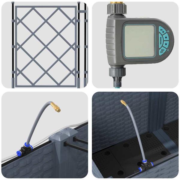 Gartenpflanzgefäße mit Bewässerungssystem 5 Stück Hellgrau