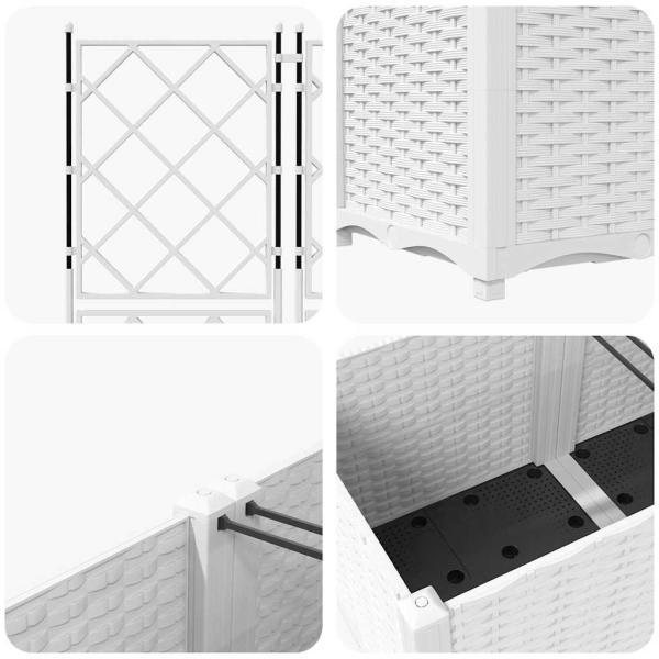 Gartenpflanzer mit Trellis 3 Stk Weiß 120x40x143 cm