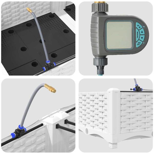 Gartenpflanzen mit Bewässerungssystem 4 Stück Weiß