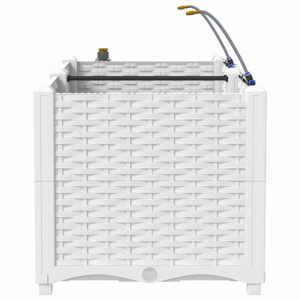 Gartenpflanzgefäße mit Bewässerungssystem 2 Stück Weiß