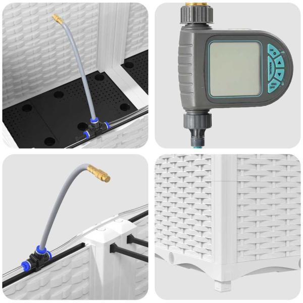 Gartenpflanzgefäße mit Bewässerungssystem 2 Stück Weiß