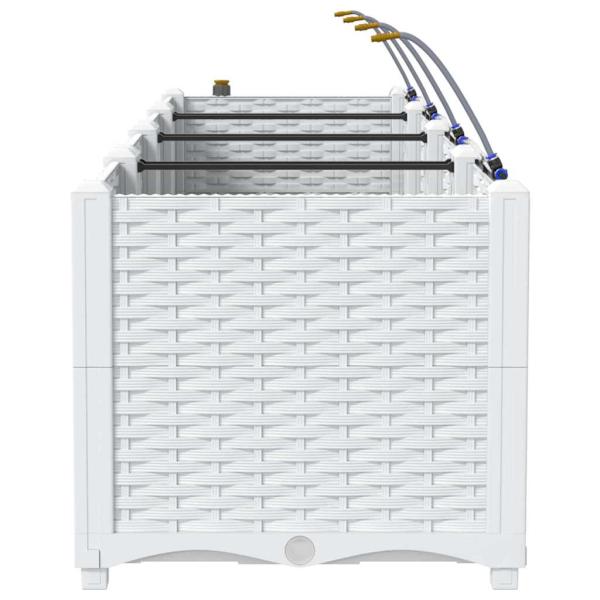 Gartenpflanzkübel mit Bewässerungssystem 3 Stück Weiß