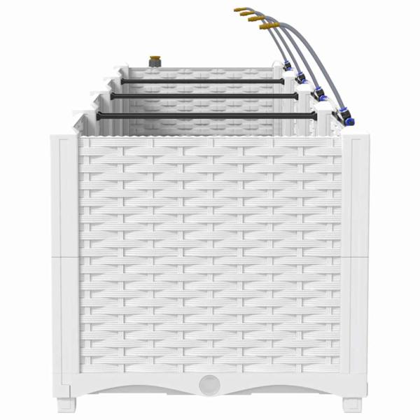 Gartenpflanzen mit Bewässerungssystem 4 Stück Weiß