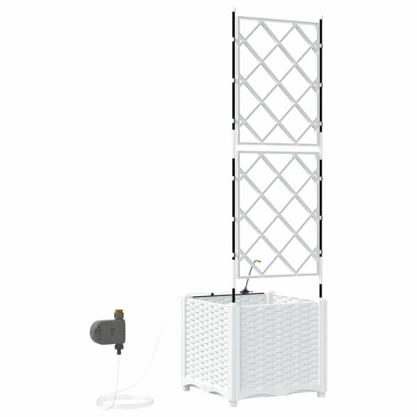 Gartenpflanzer mit Bewässerungssystem Weiß