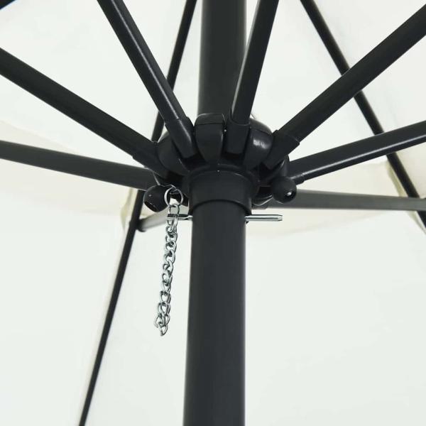 Garten-Schirm ø395x245 cm Sand Weiß