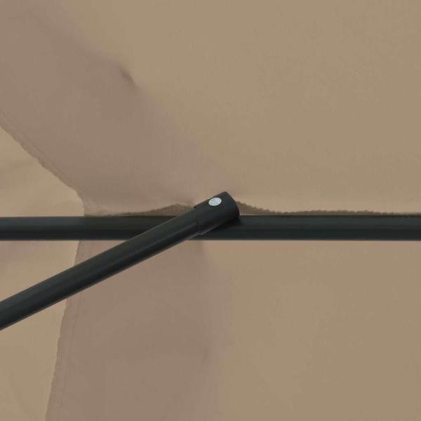 Gartenparasol Ø395x245 cm Taupe