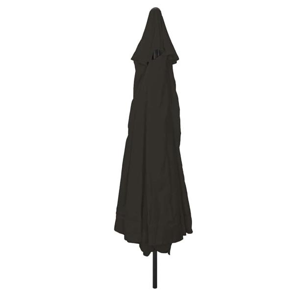 Gartenparasol Ø395x245 cm Schwarz