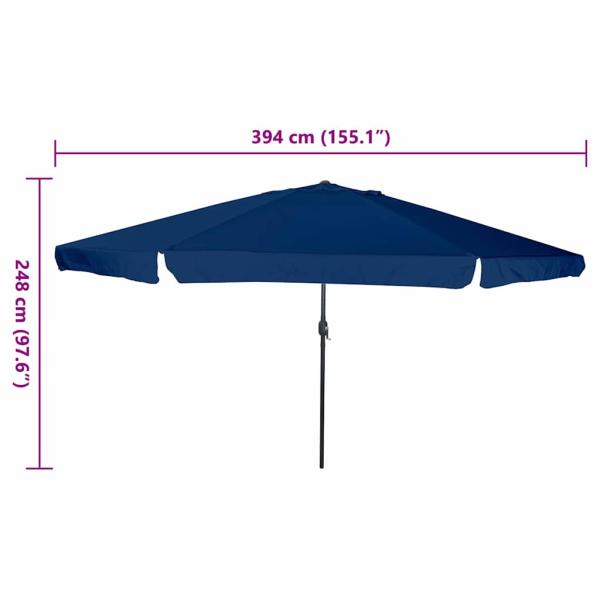 Gartenparasol Ø395x245 cm Azurblau