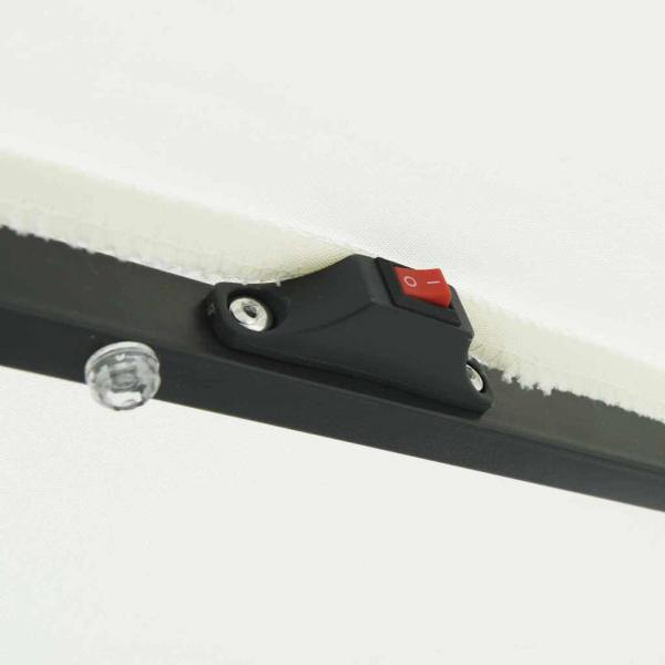 Garten-Sonnenschirm mit LED-Lichtern Ø395x245 cm Sandweiß