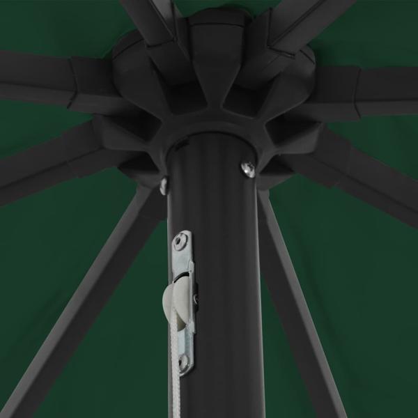 Gartenschirm mit LED-Lichtern Ø395x245 cm Grün