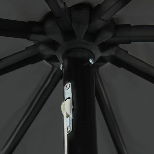Garten-Schirm mit LED-Lichtern ø395x245 cm in Anthrazit