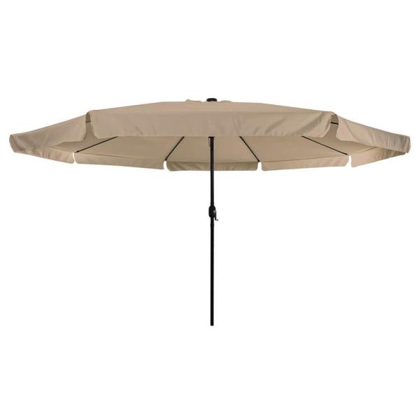 Garten-Sonnenschirm mit LED-Lichtern Ø395x245 cm Taupe