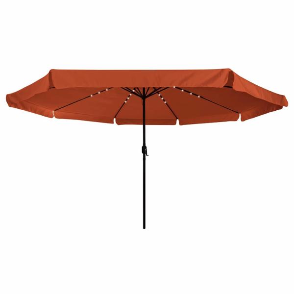Gartenumbrella mit LED-Lichtern ø395x245 cm Terracotta