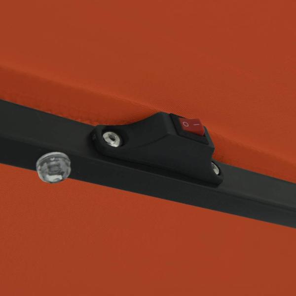 Gartenumbrella mit LED-Lichtern ø395x245 cm Terracotta