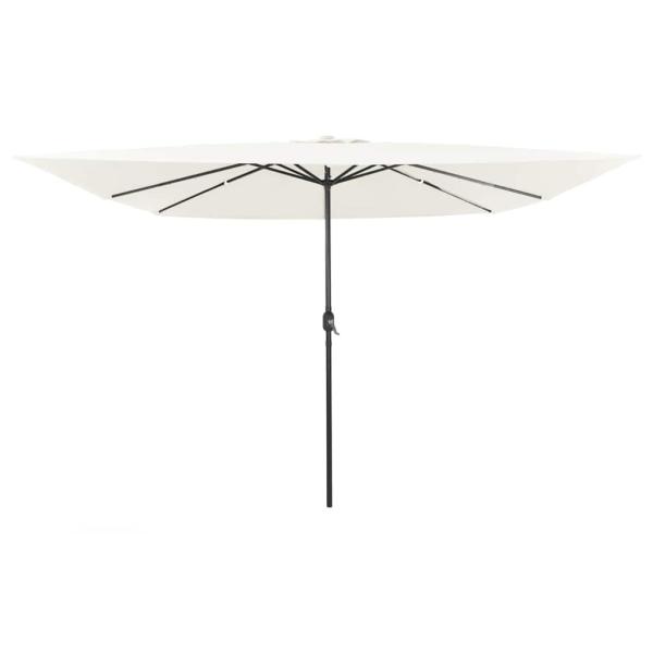 ARDEBO.de - Quadrat Gartenparasol mit LED-Lichtern 295x245 cm Sandweiß