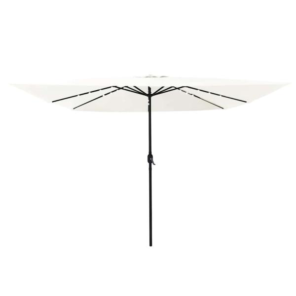 Quadrat Gartenparasol mit LED-Lichtern 295x245 cm Sandweiß