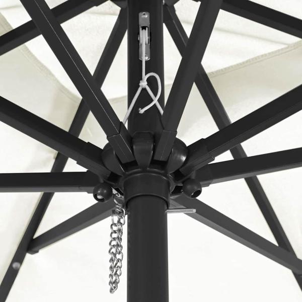 Quadrat Gartenparasol mit LED-Lichtern 295x245 cm Sandweiß