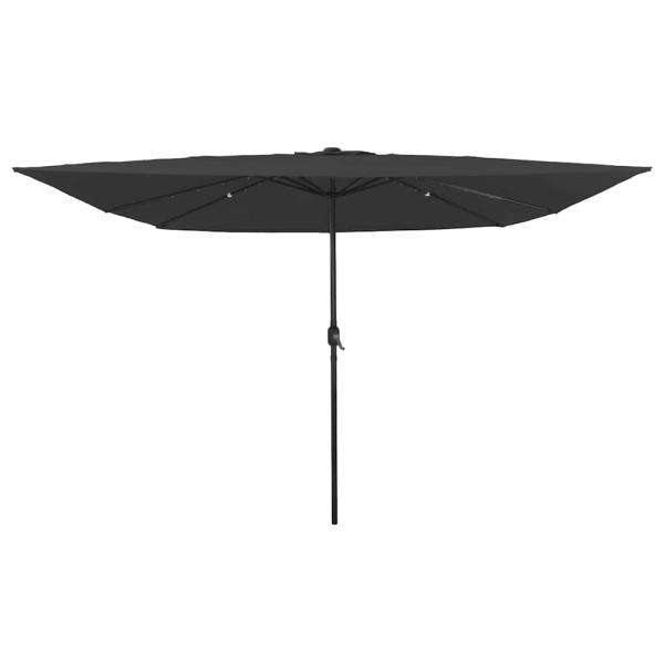ARDEBO.de - Quadratischer Gartenparasol mit LED-Lichtern 295x245 cm in Anthrazit
