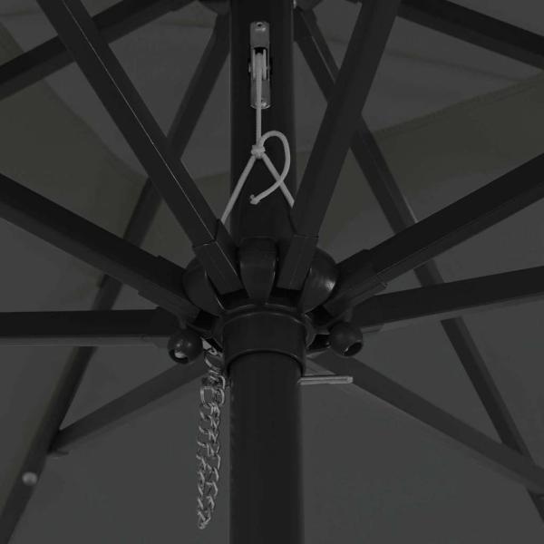 Quadratischer Gartenparasol mit LED-Lichtern 295x245 cm in Anthrazit