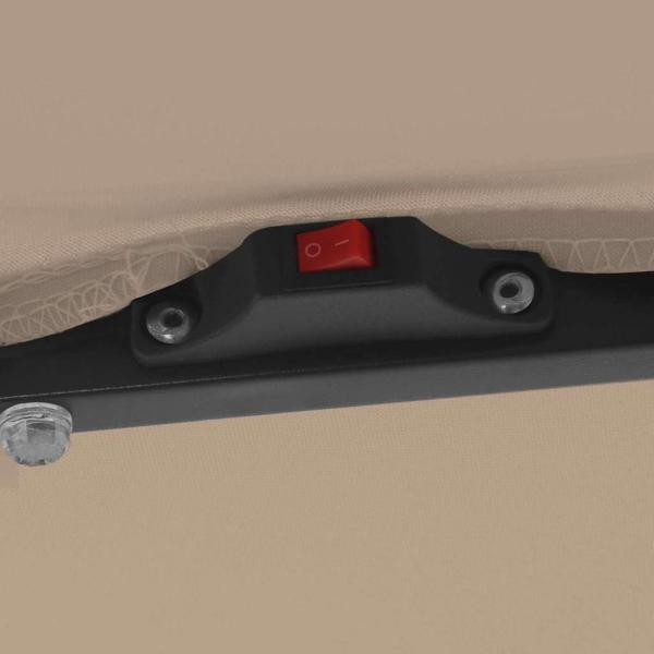 Quadrat-Gartenregenschirm mit LED-Lichtern 295x245 cm Taupe