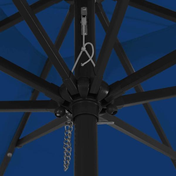 Quadratischer Gartenschirm mit LED-Lichtern 295x245 cm Himmelblau