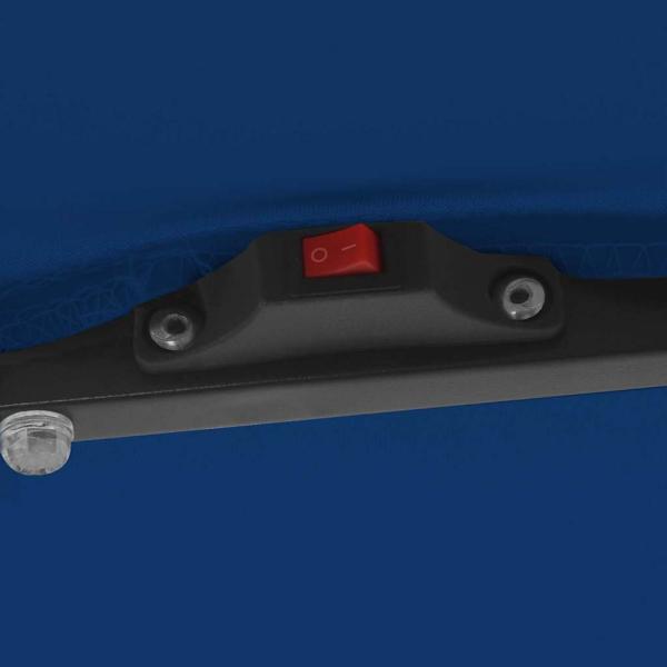 Quadratischer Gartenschirm mit LED-Lichtern 295x245 cm Himmelblau