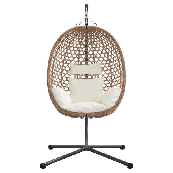 Hängendes Ei-Stuhl Poly-Rattan 104 x 100 x 191 cm Hellcreme