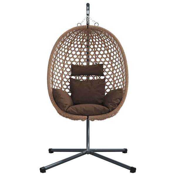 Hängendes Ei-Stuhl Poly-Rattan 104 x 100 x 191 cm Kaffeebraun