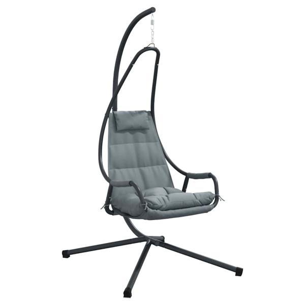 Hängesessel mit Gestell und Kissen Anthrazit Stahl