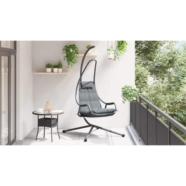 Hängesessel mit Gestell und Kissen Anthrazit Stahl