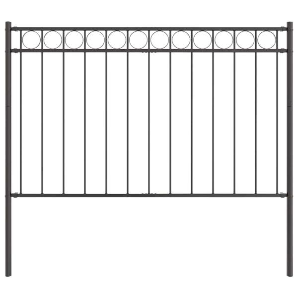 Zaunpaneele mit Kreis Grau Stahl 1,7 x 0,8 m Robust Zaunpanel